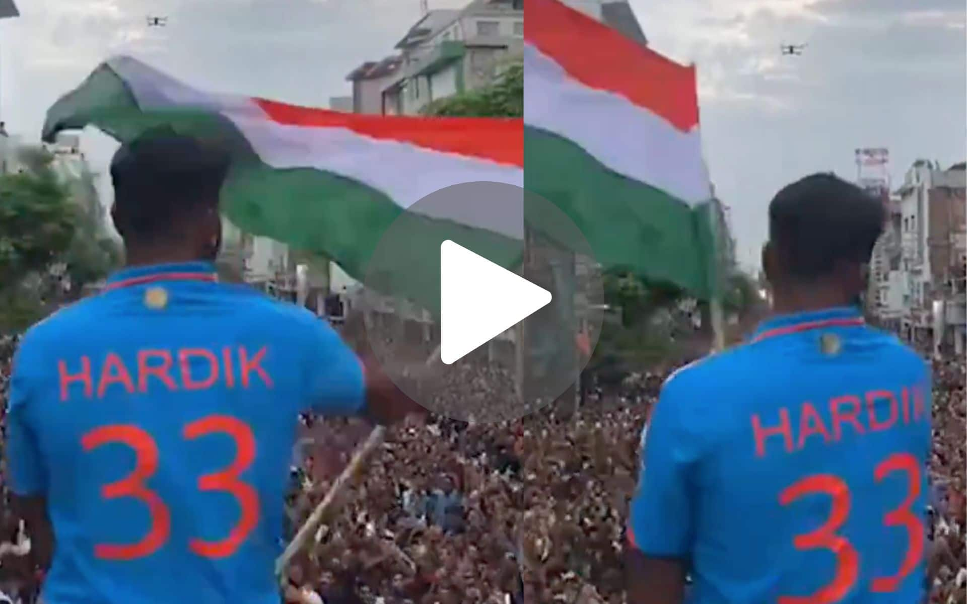 [Watch] Hardik Pandya Waves Indian Flag Proudly During His Electric Road Show